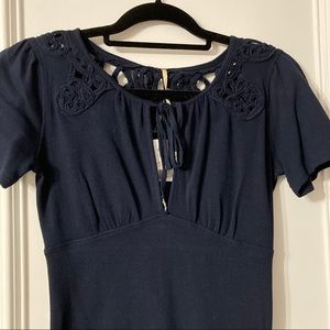 Free people ribbed navy top